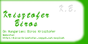 krisztofer biros business card